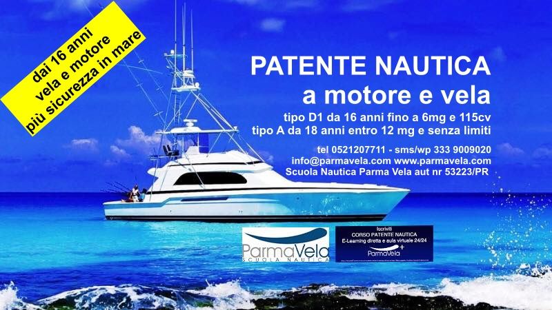 Corso Patente nautica entro 12 mg motore e vela dal 23 ottobre