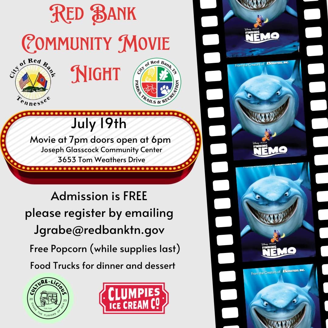 (Free) Red Bank Community Movie Night. Finding Nemo