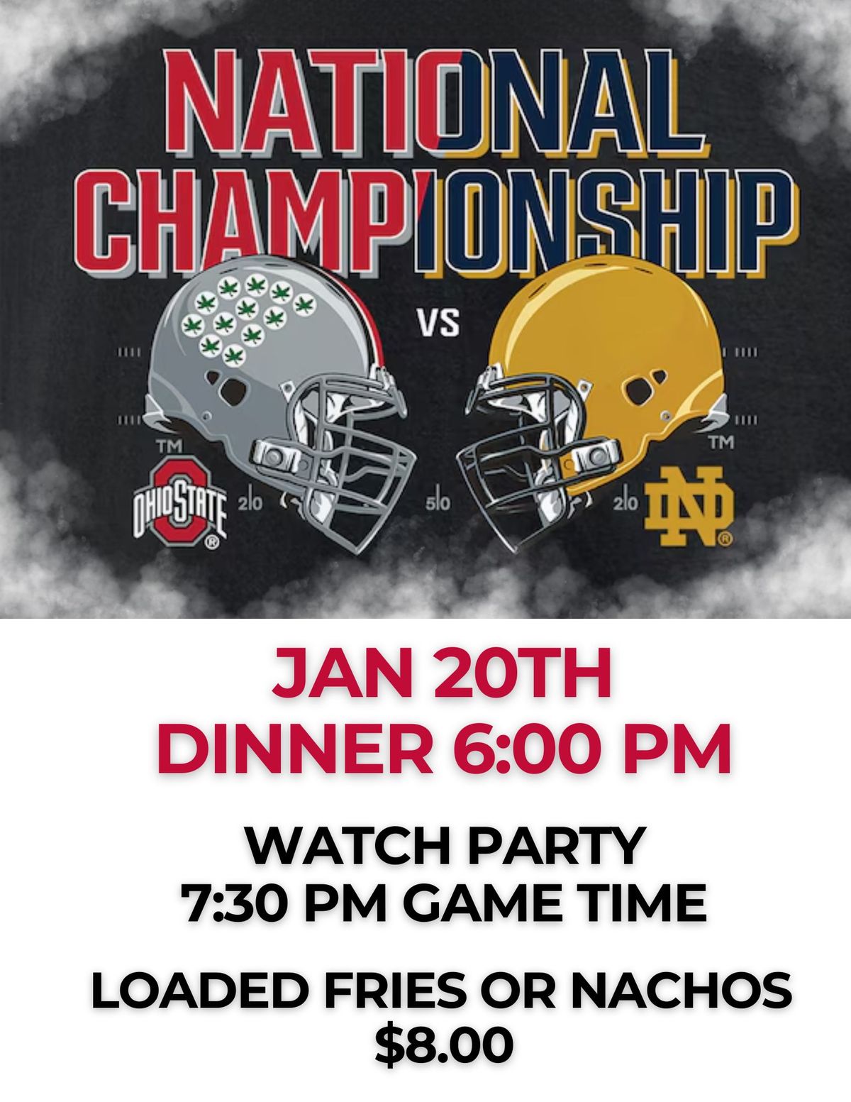 TSC Watch Party - OH VS. ND (Not a public event)