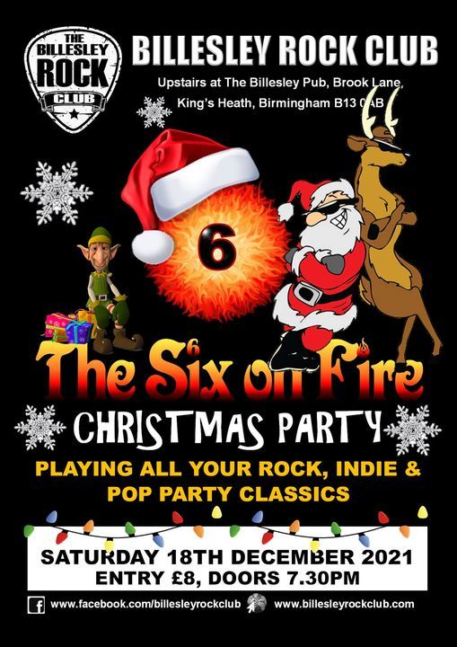 The Six on Fire Christmas Party - \u00a38 entry