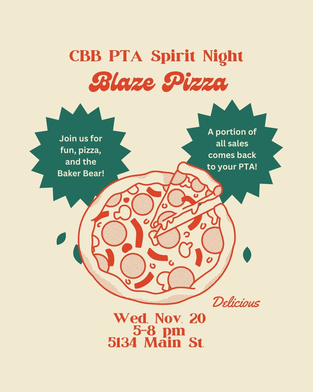 CBB PTA Spirit Night at Blaze Pizza