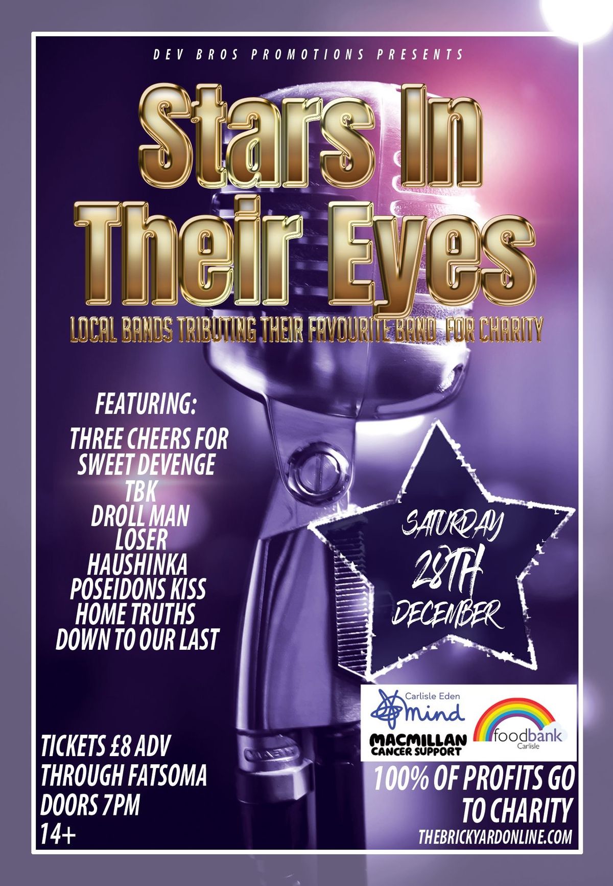 STARS IN THEIR EYES - Local Bands Tributing Their Favourite Bands for Charity at The Brickyard! 