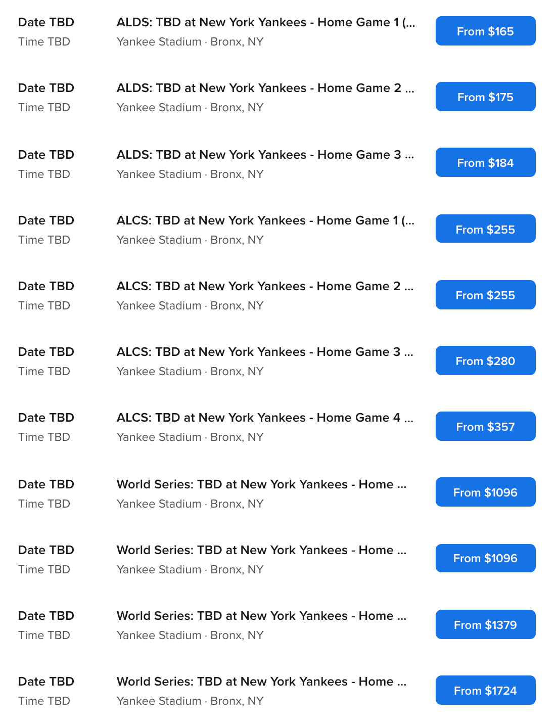 ALCS: TBD at New York Yankees (Home Game 2)