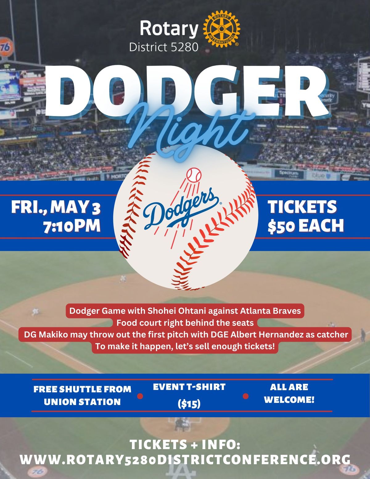 Rotary District 5280 Dodger Night!