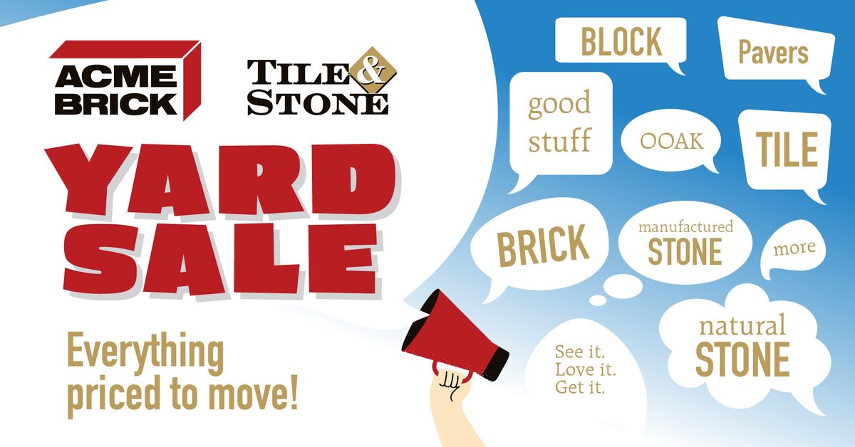 Yard Sale: Surplus Brick, Tile, Stone & More