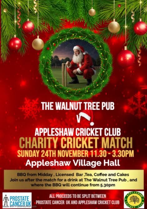 Christmas Charity Cricket Match  The Walnut Tree Pub v Appleshaw Cricket Club 