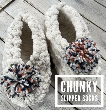 Chunky Yarn Finger Knitted Slipper Socks 11\/3 11:30am