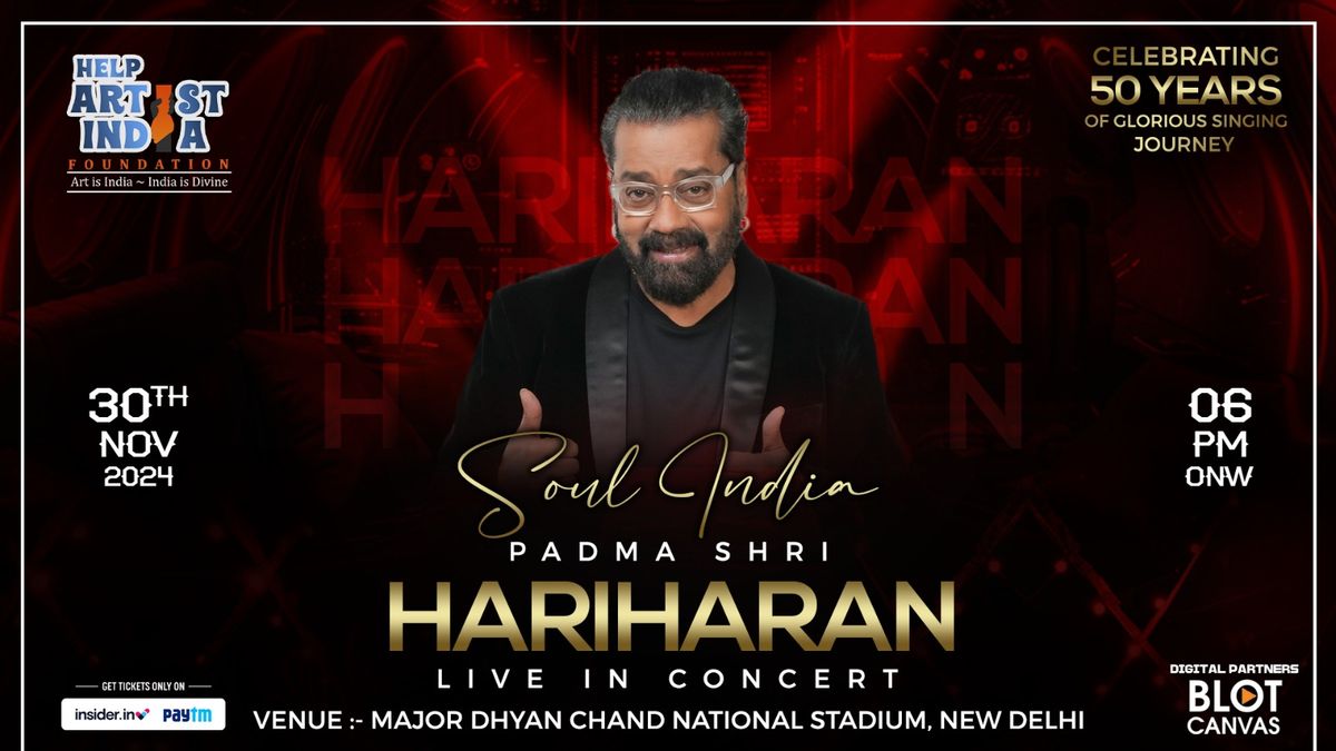 SOUL INDIA - HARIHARAN LIVE IN CONCERT | Celebrating 50 Years Of Glorious Singing Journey