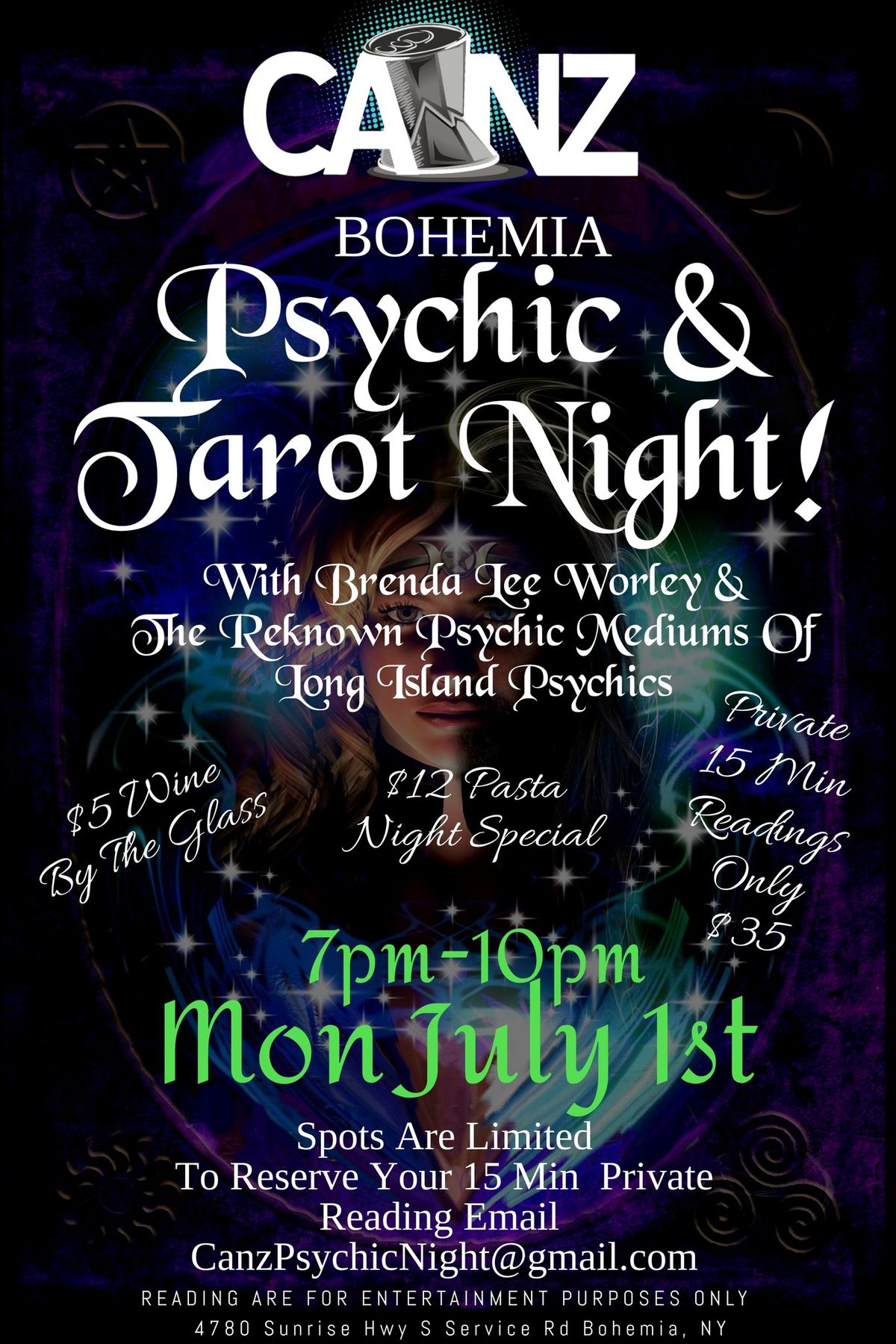 Psychic Night at Canz in Bohemia, NY