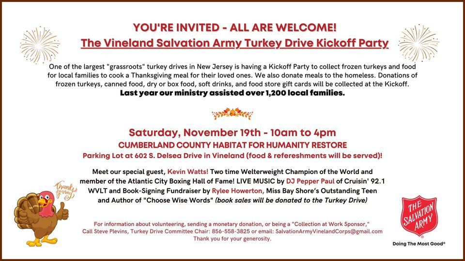 Turkey Drive Kickoff Party, Restore of Cumberland County Habitat for