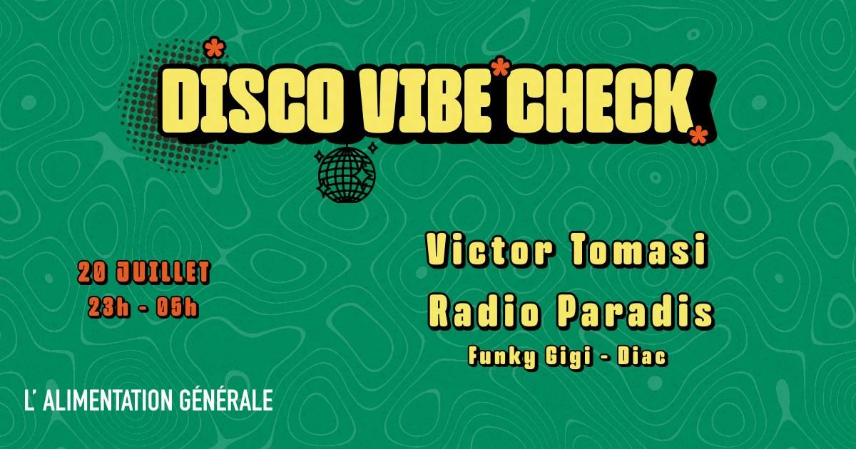 DISCO VIBE CHECK - Victor Tomasi & Radio Paradis
