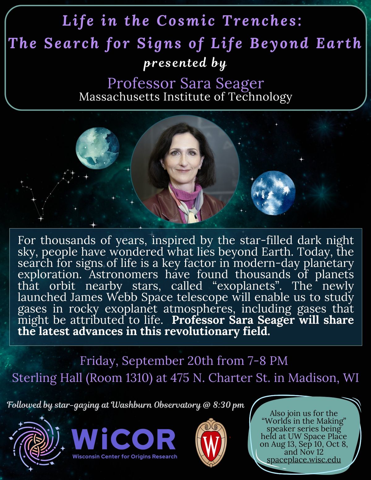 WiCOR Kickoff Featuring Professor Sara Seager