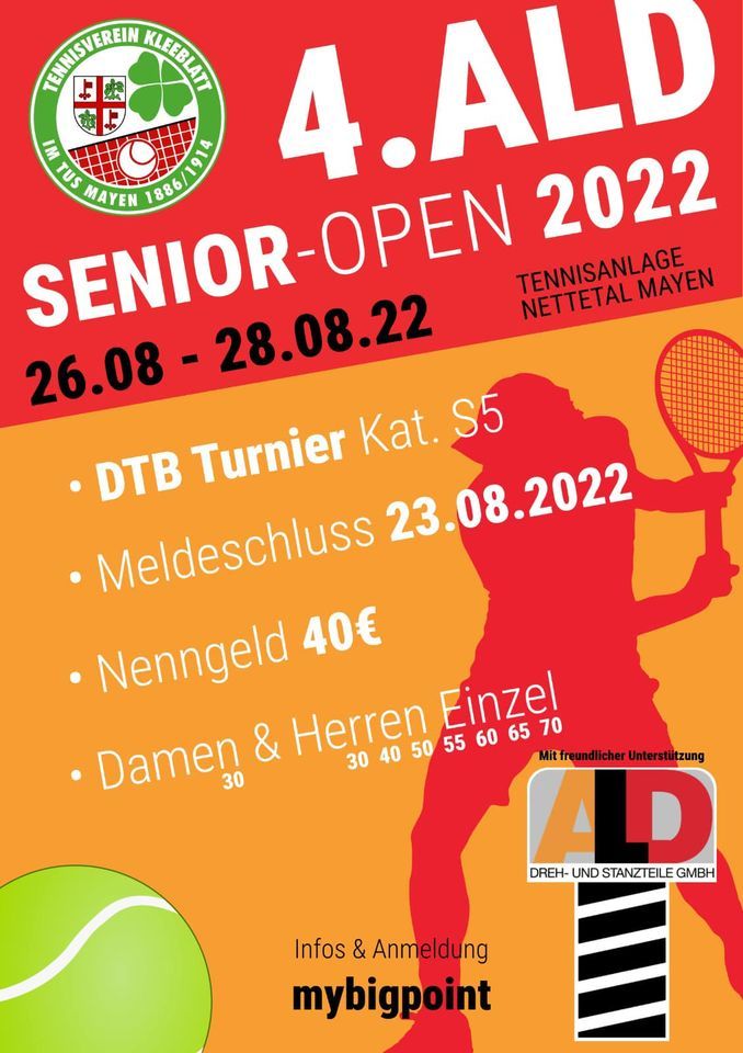 ALD Senior-Open 2022, TV Kleeblatt im TUS Mayen e.V., Bad Honnef, 26 ...