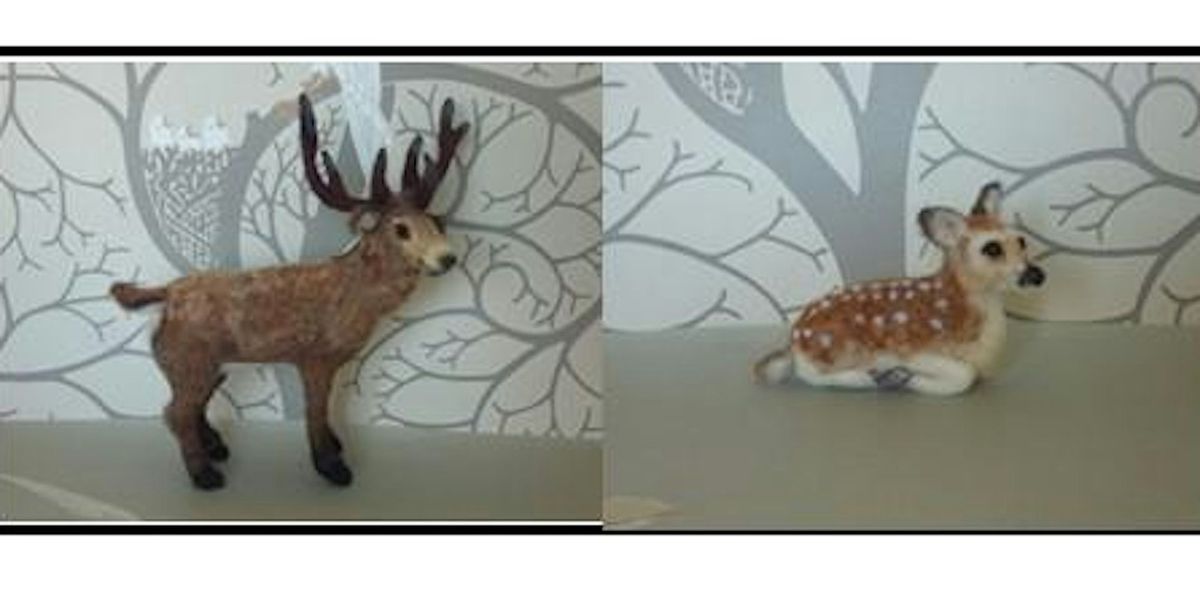 NEEDLE FELTED STAG and FAWN