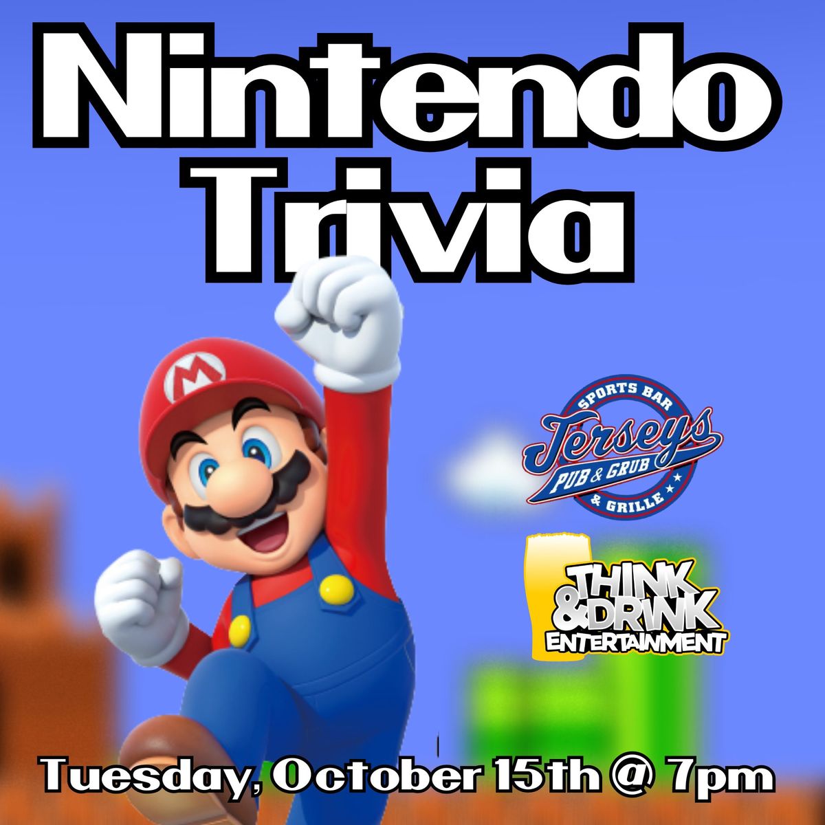 Nintendo Trivia @ Jerseys Pub and Grub (Cedar Rapids, IA) \/ Tuesday, October 15th @ 7pm