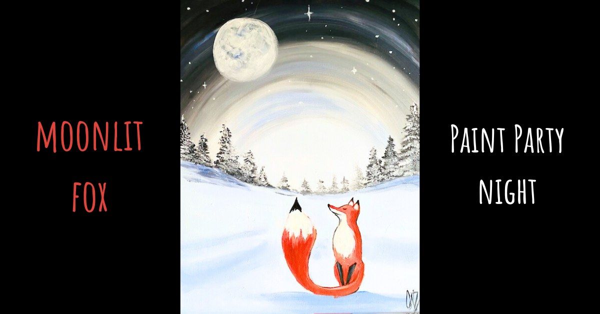 Moonlit Fox - Sip & Paint Event in March, Cambs