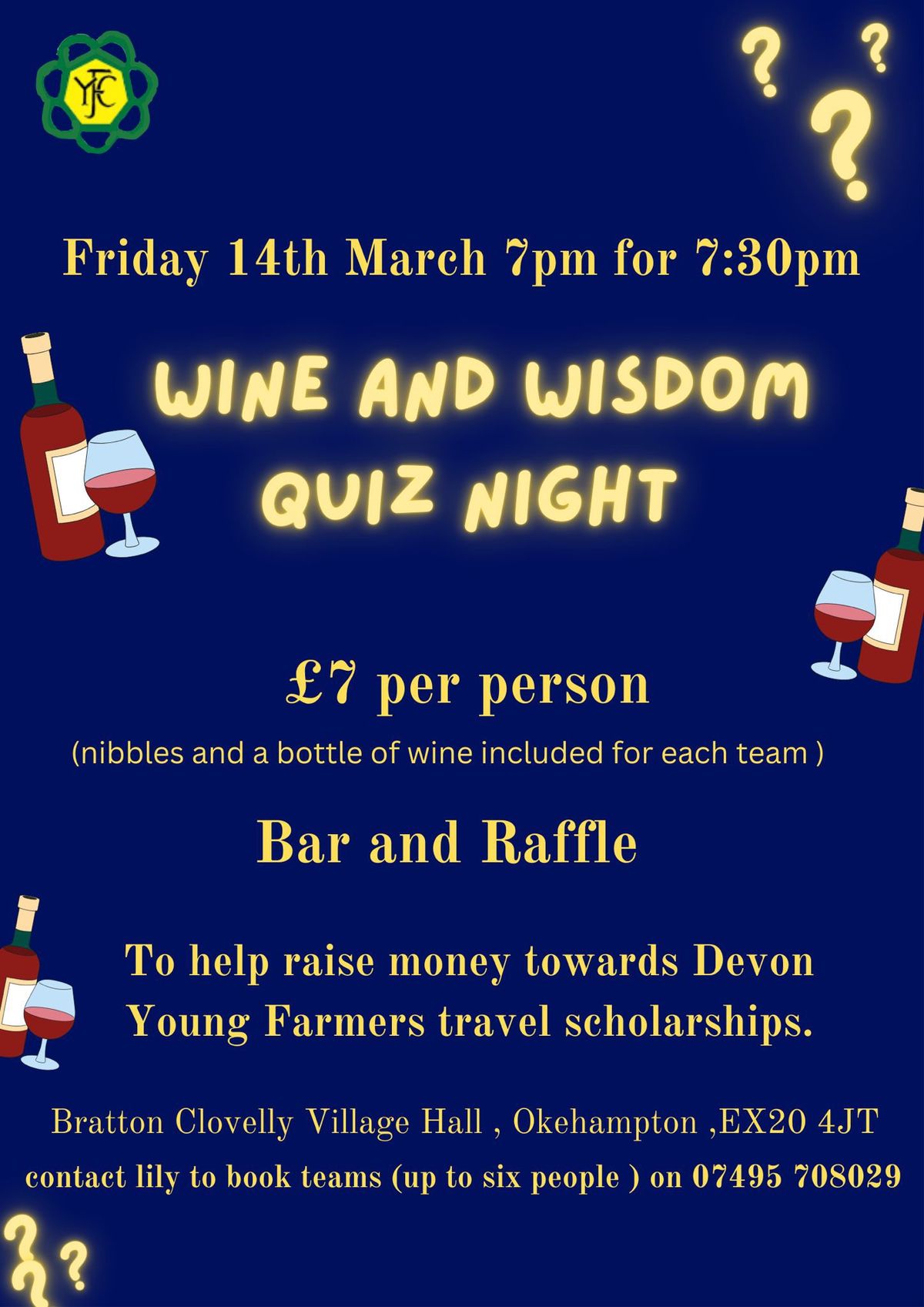 Tarka & Haldon YFC Travel Fundraiser Quiz