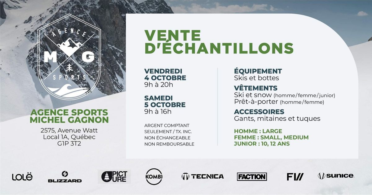 VENTE D'\u00c9CHANTILLONS