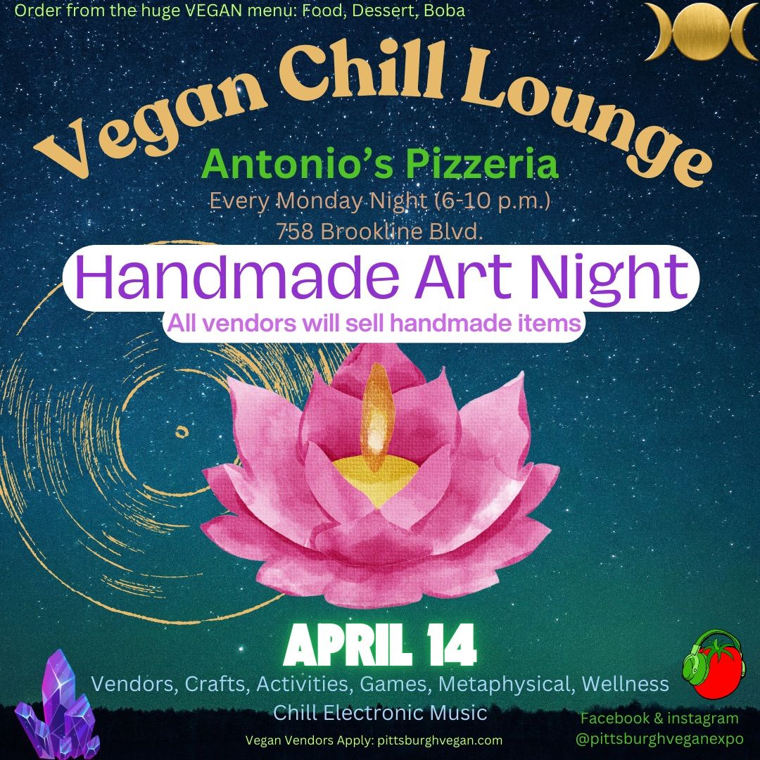 Vegan Chill Lounge (April 14): Handmade Art Shopping Night