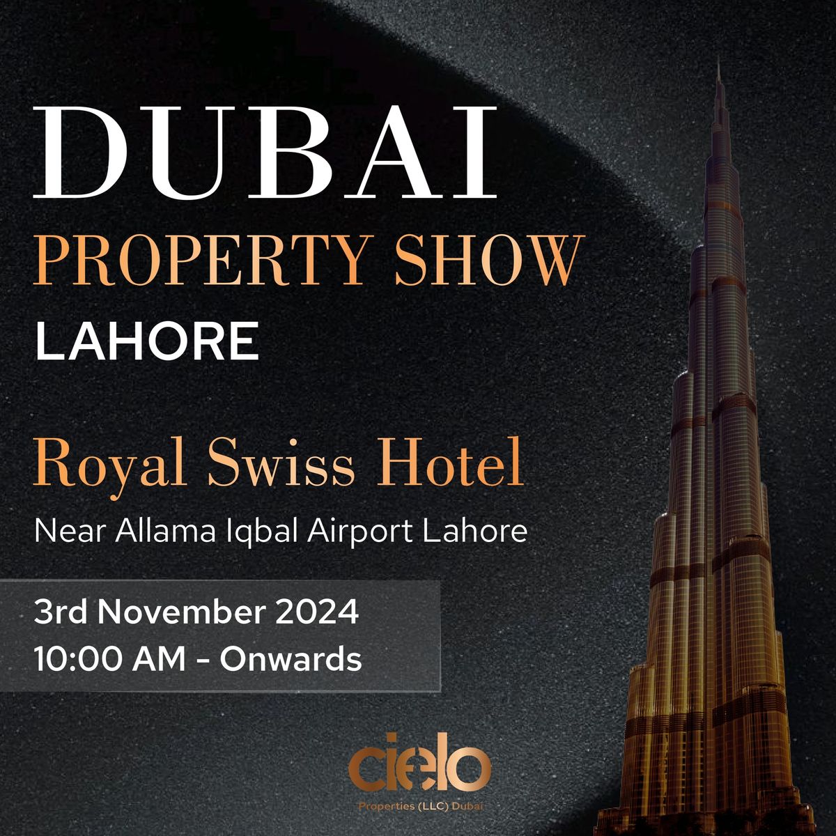 Join Us for the Biggest Dubai Property Show in LAHORE!