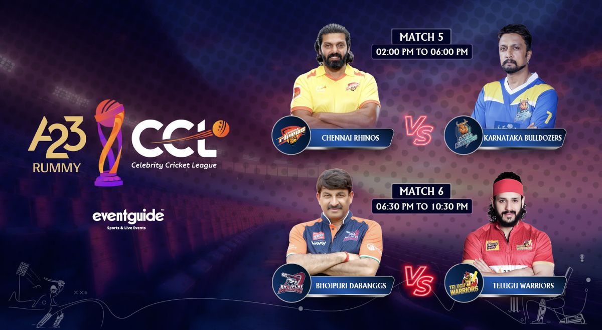 CCL 2025: Bhojpuri Dabanggs vs Telugu Warriors and Chennai Rhinos vs Karnataka Bulldozers