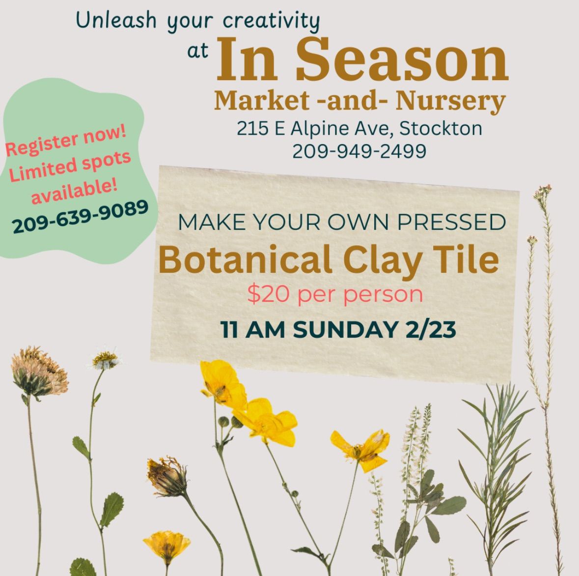 Botanical Clay Tile