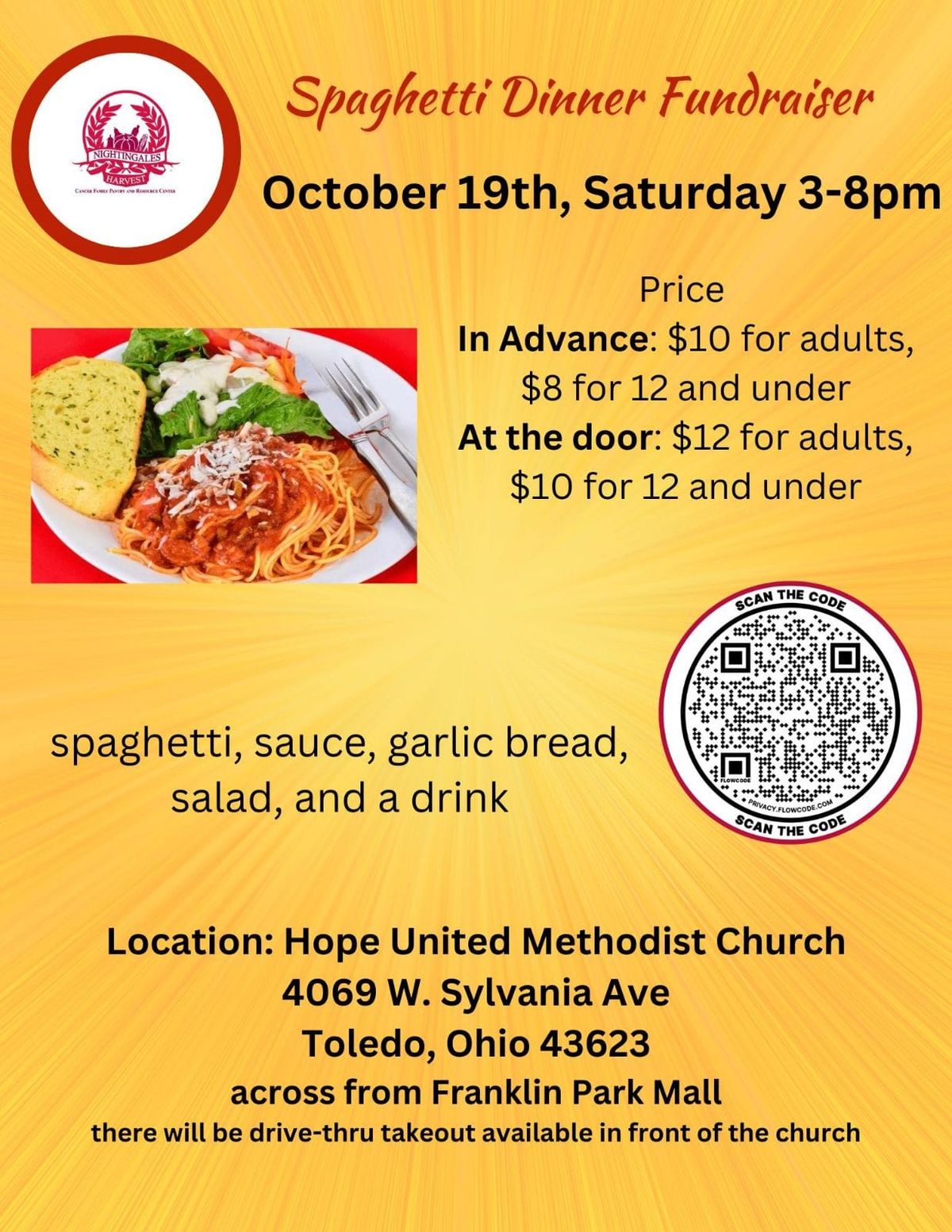 Appetizing Spaghetti Community Dinner Fundraiser