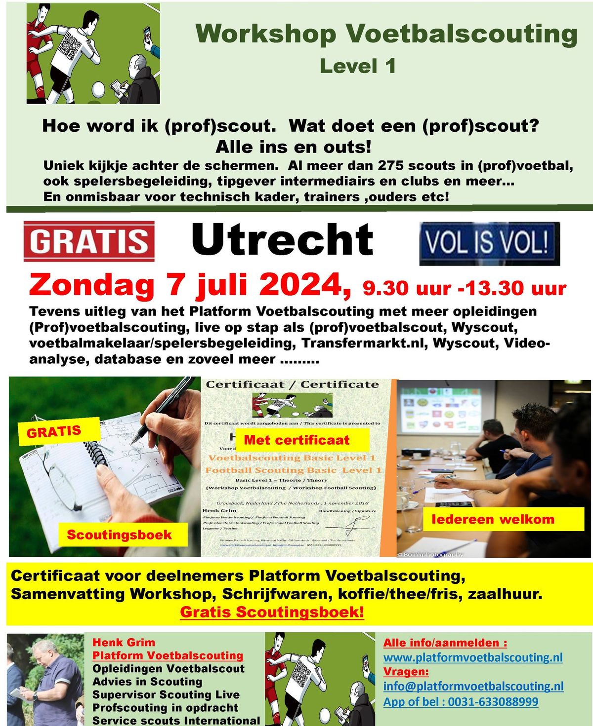  (PROF)voetbalscout worden? Gratis te bezoeken!