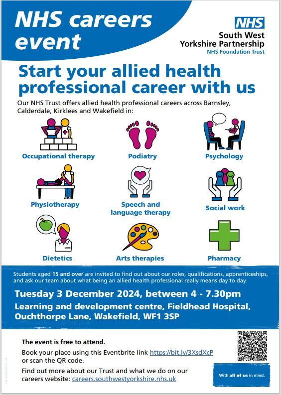 Allied Health Professions Careers Event - Aimed at students aged 15+