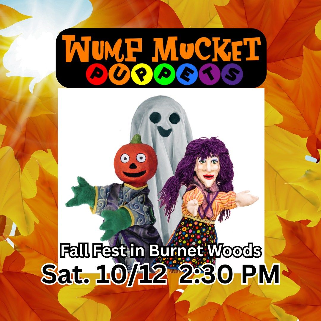 Wump Mucket Puppets at Fall Fest in Burnet Woods