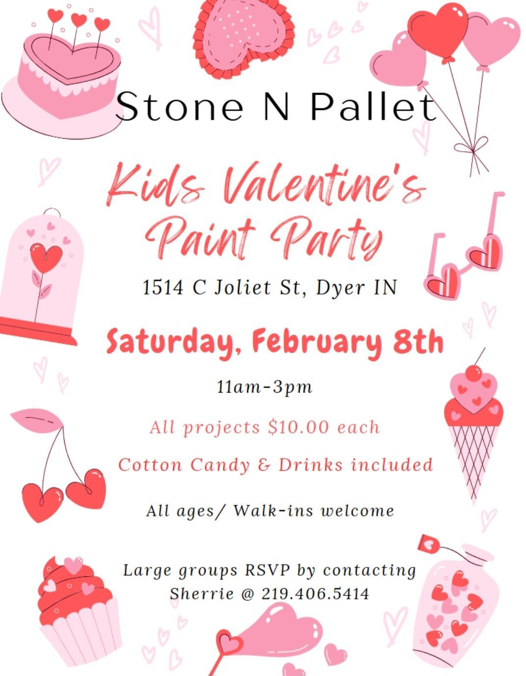 Kids Valentine\u2019s Paint Party Projects $10 each 