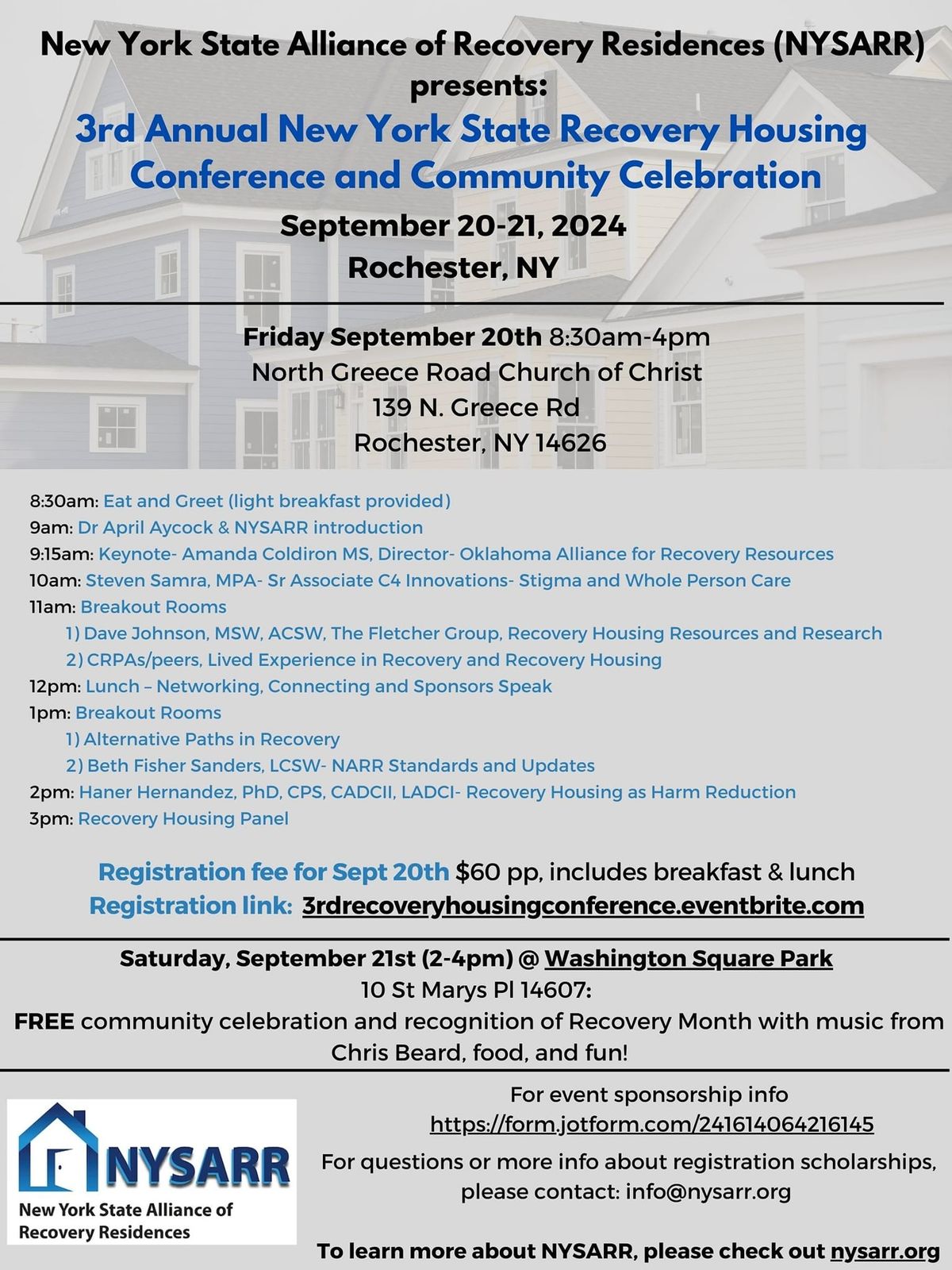 3rd Annual NYS Recovery Housing Conference & Community Celebration