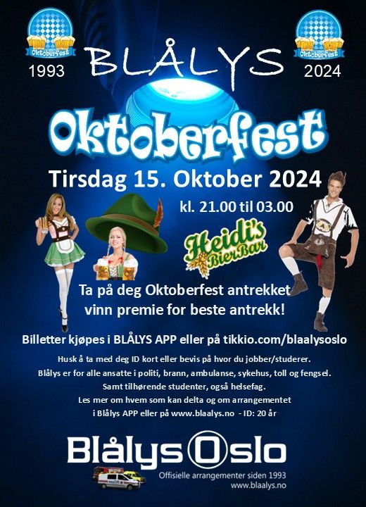 Bl\u00e5lys OKTOBERFEST tirsdag 15 Oktober 