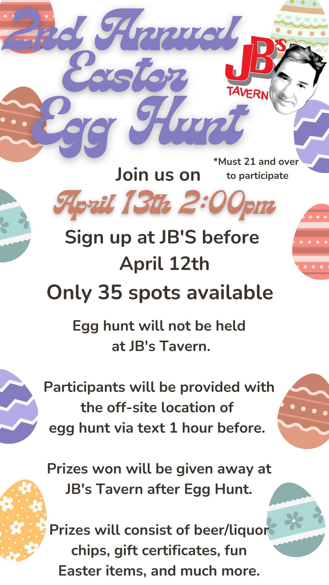 2nd Annual JB's Adult Easter Egg Hunt