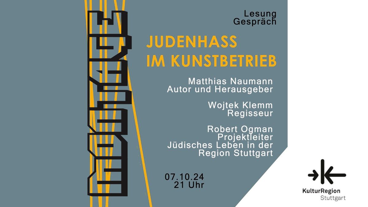 \u201eJudenhass im Kunstbetrieb\u201c \u2013 Lesung \/ Gespr\u00e4ch