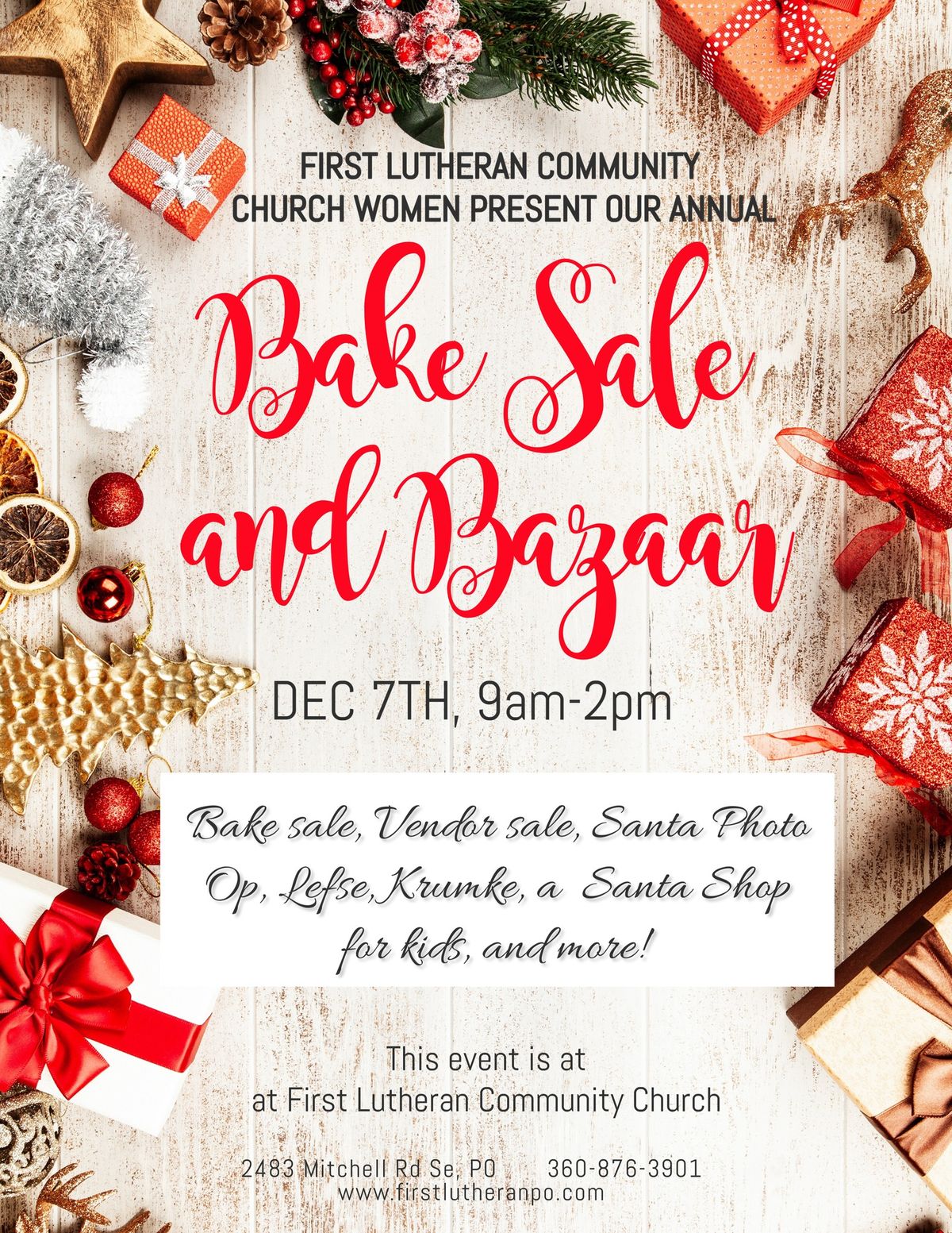 Annual Bake Sale and Bazaar