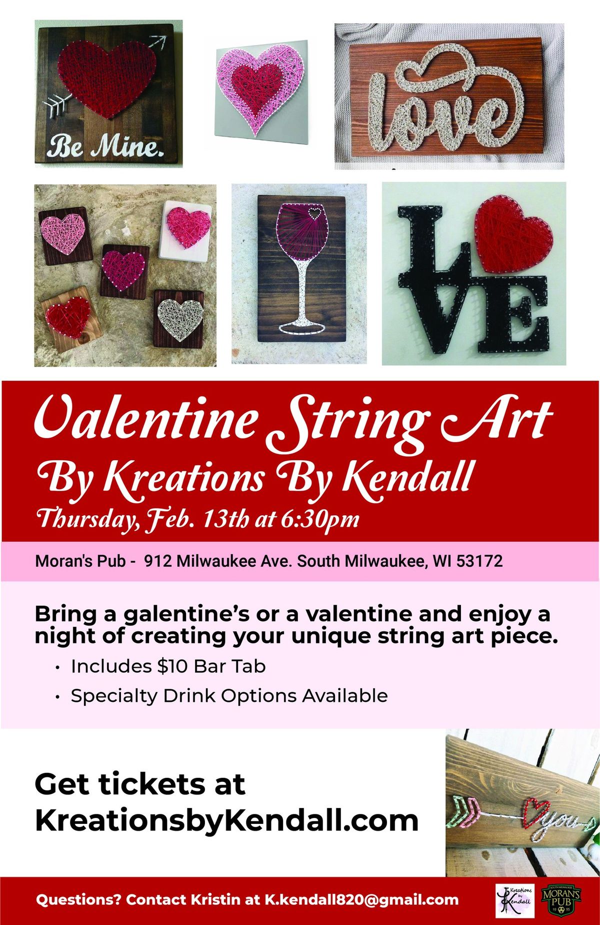 Valentines Day Themed String Art w\/ Valentine Cocktails