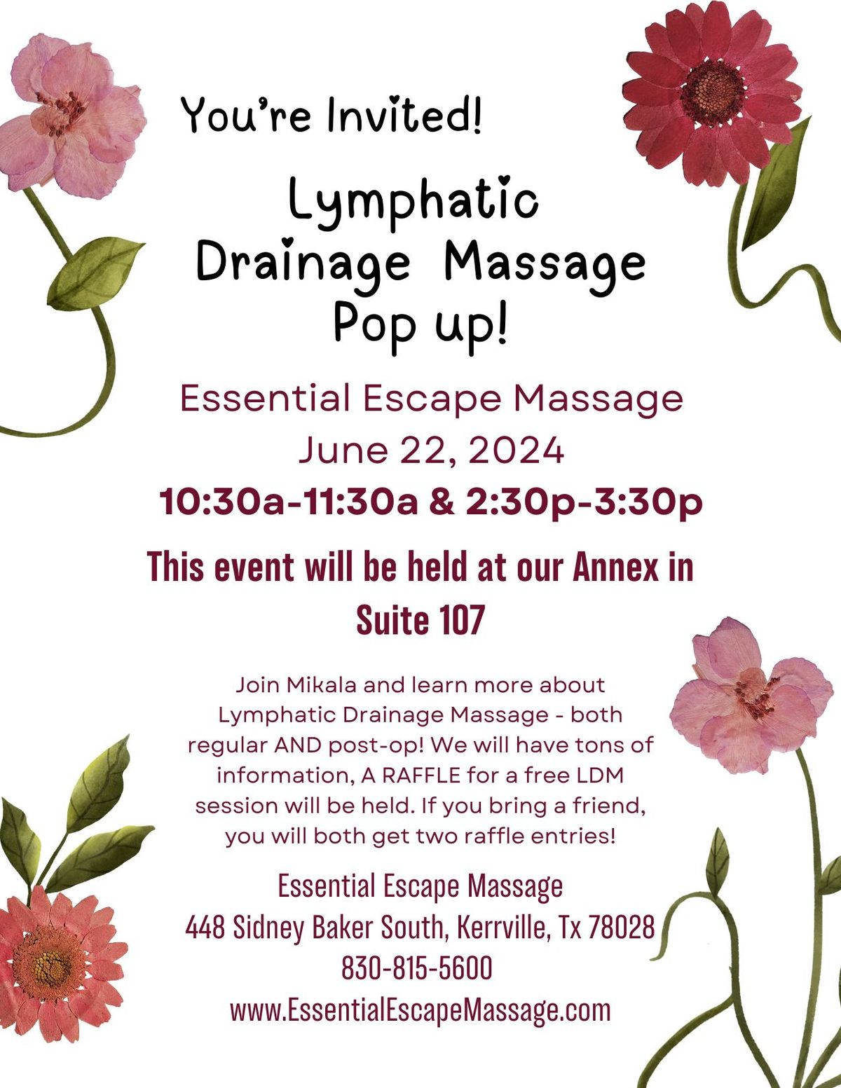 POP UP! Lymphatic Drainage Massage