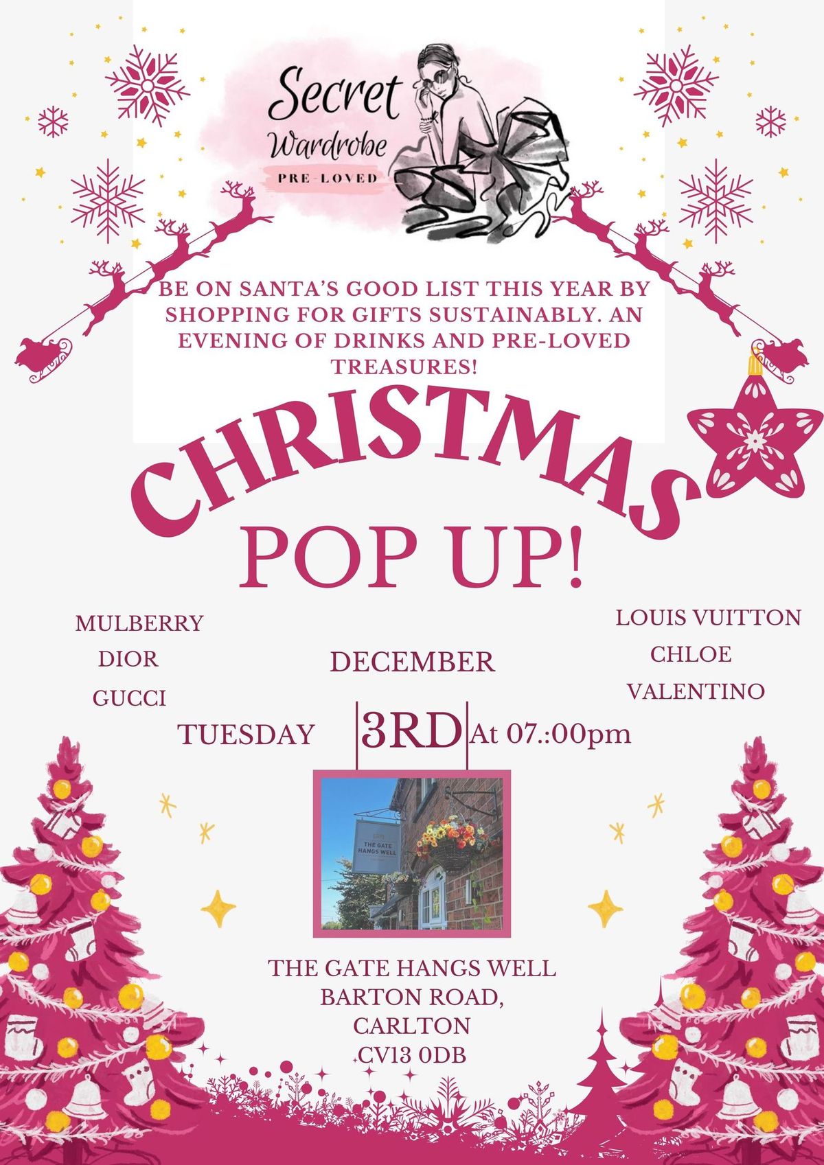 X-MAS luxury Pre-Loved POP UP *CARLTON- BOSWORTH