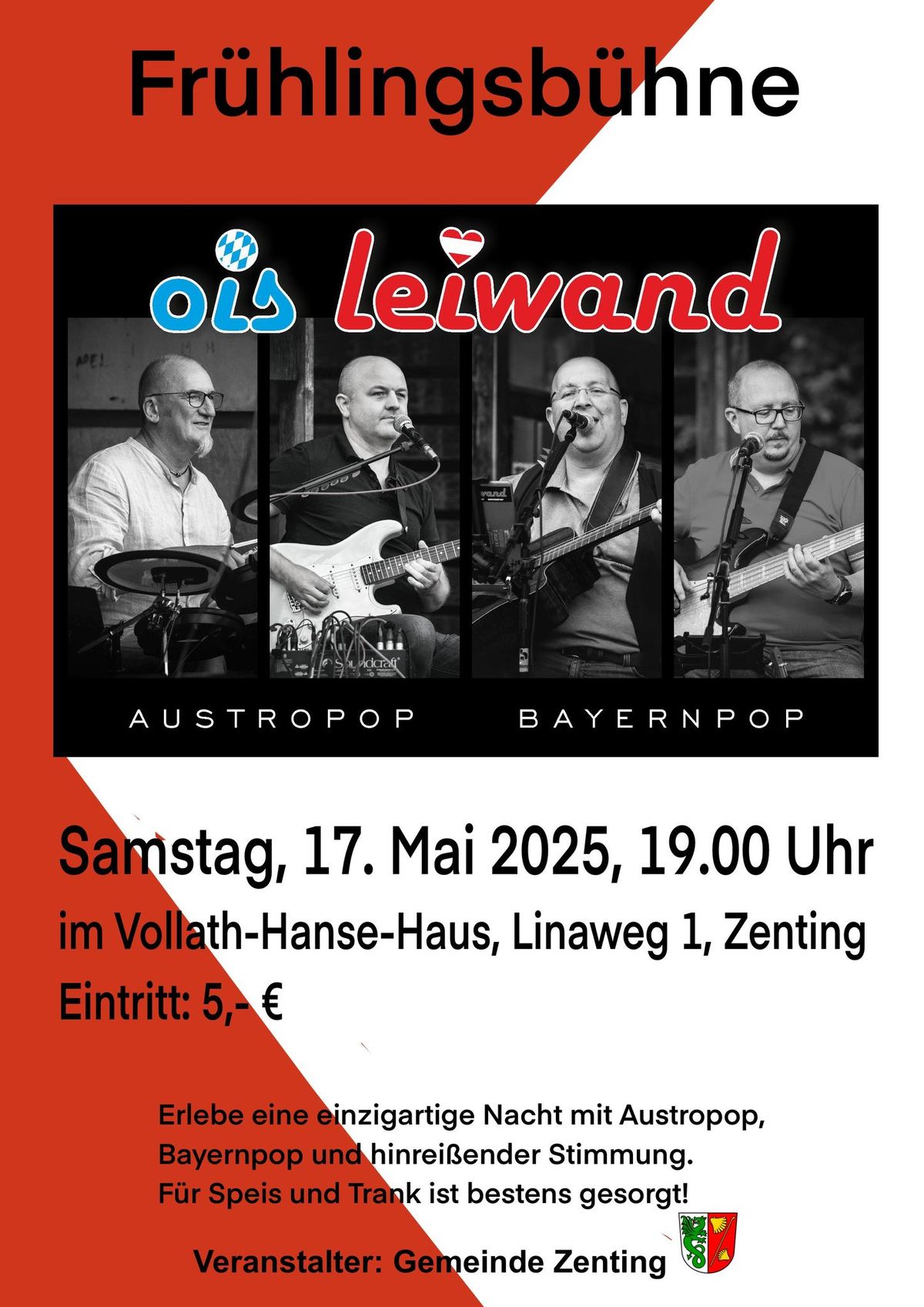 Fr\u00fchlingsb\u00fchne mit der Band Ois Leiwand