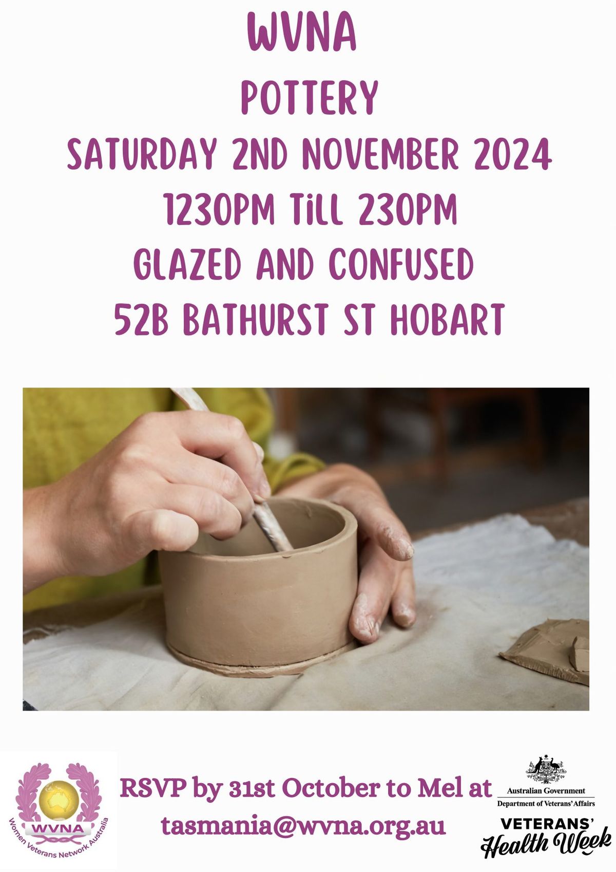 WVNA - VHW Hobart Pottery Class