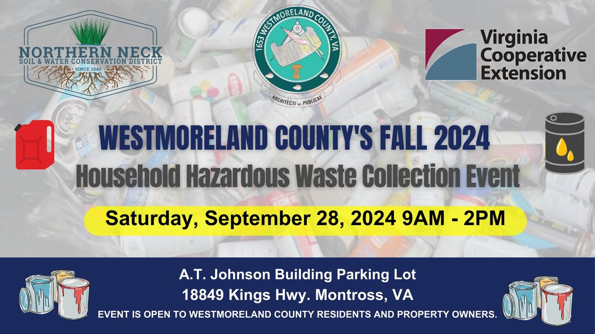 2024 FALL Westmoreland County Household Hazardous Waste Collection Event