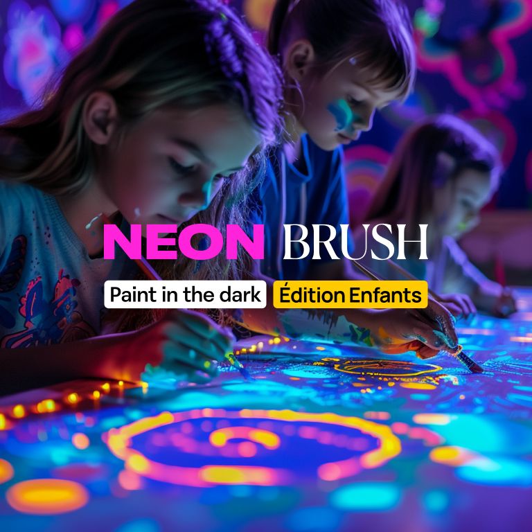 Neon Brush Kids : Un atelier de peinture sous les n\u00e9ons en famille