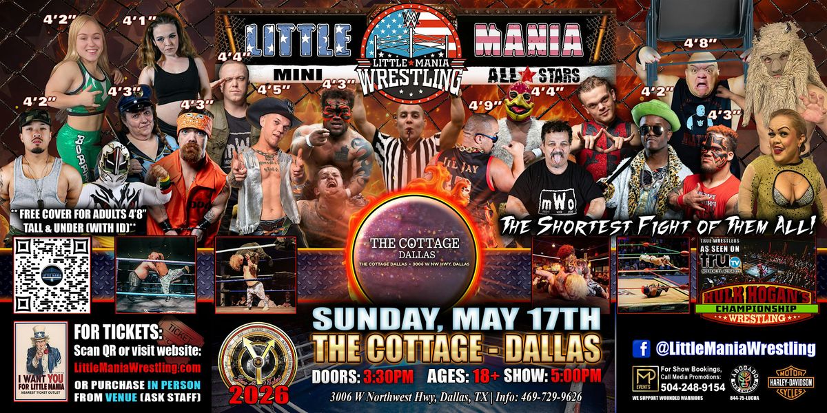 Dallas, TX - Little Mania Mini Wrestling @ The Cottage - Dallas