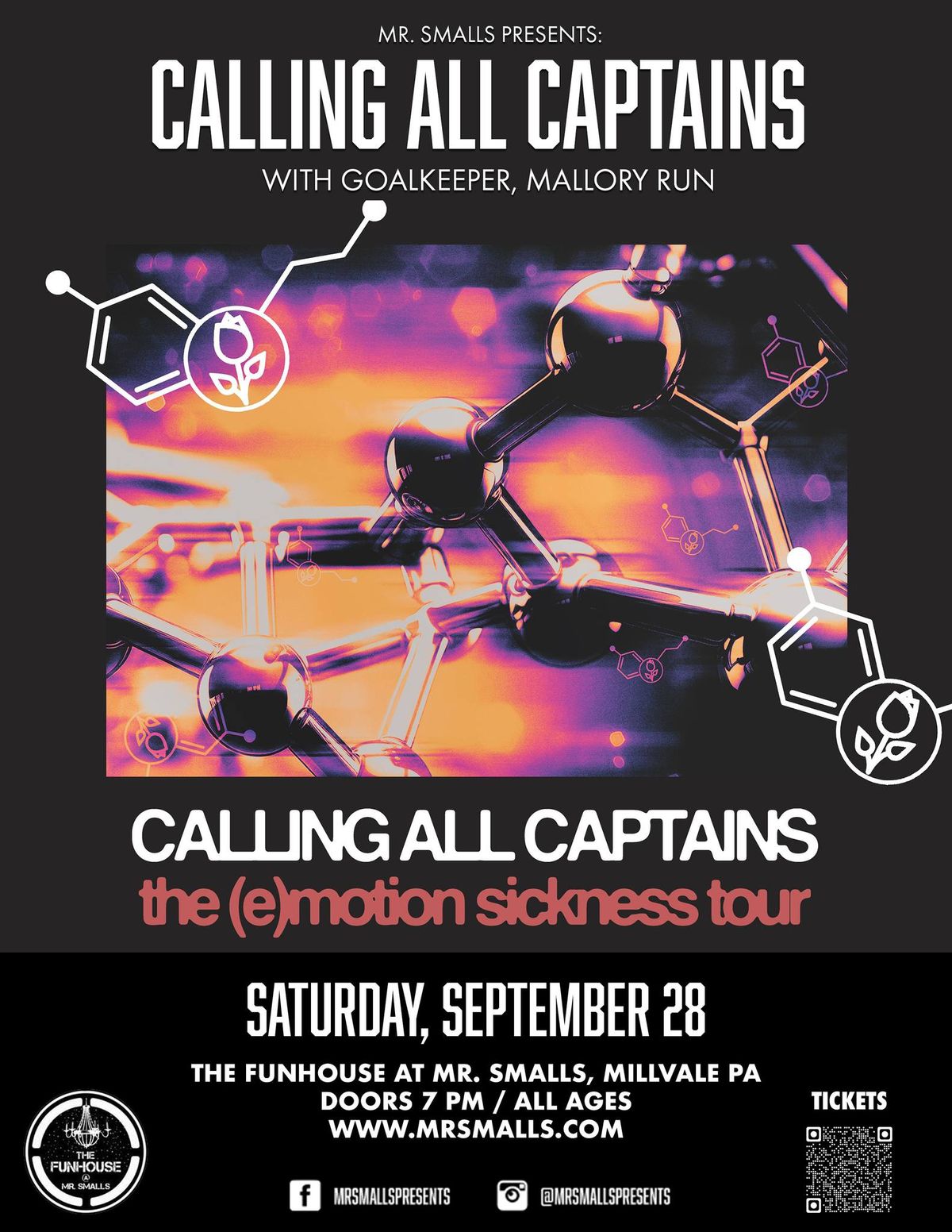 Mr. Smalls Presents: Calling All Captains with special guests Goalkeeper, Mallory Run