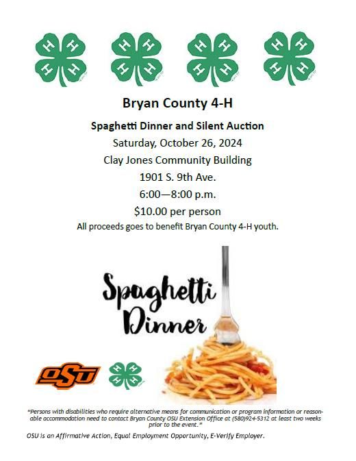 4-H Spaghetti Dinner and Silent Auction