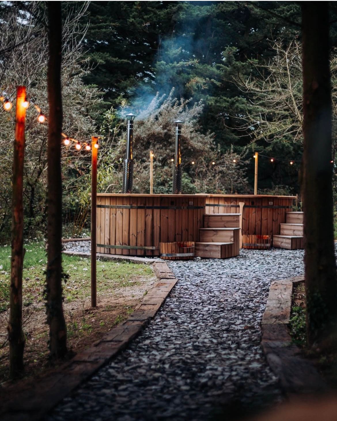 Outdoor spa and breathwork retreat 