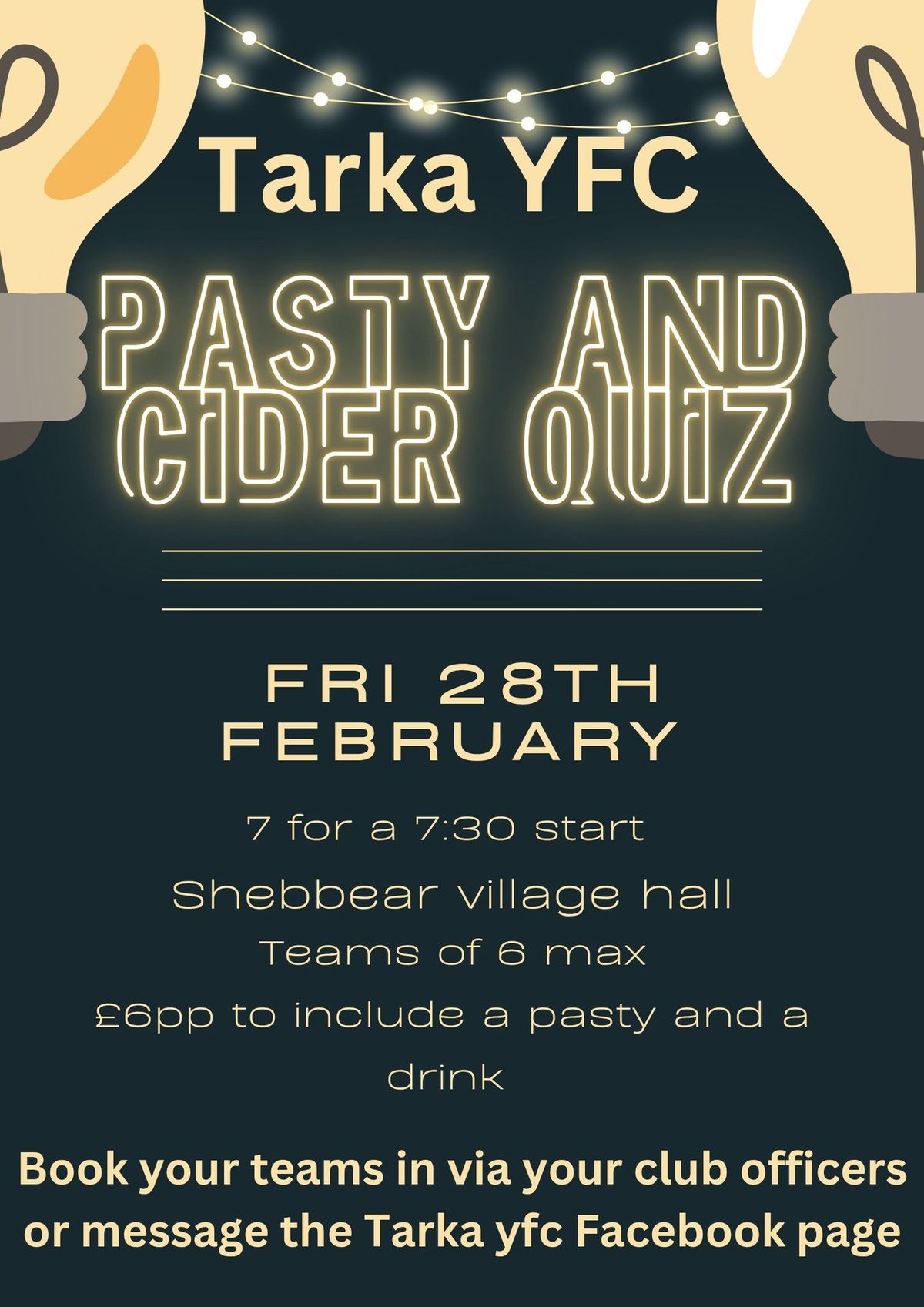 Tarka YFC Pasty and Cider QUIZ 