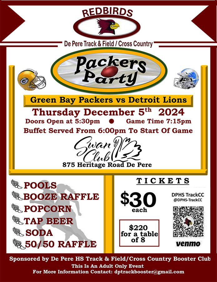 De Pere Track and Field\/Cross Country Booster Club Packers Watch Party