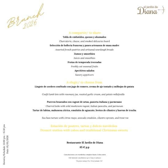 Brunch Especial A\u00f1o Nuevo en Jard\u00edn de Diana, Hyatt Centric Gran V\u00eda Hotel 5*